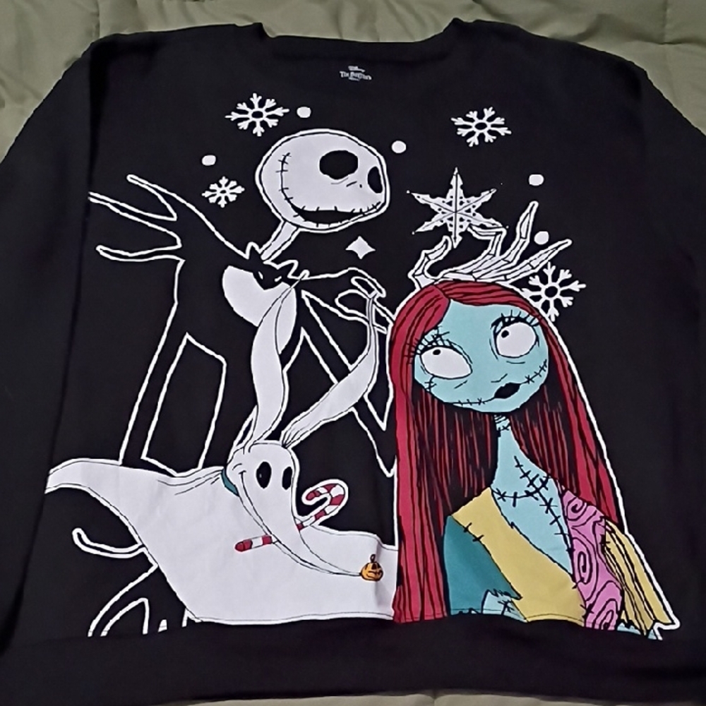 Disney Kids Black Nightmare Before Christmas Jack & Sally Graphic Hoodie